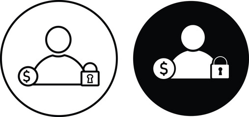 Guarantor icon set. Loan security symbols. Banking and legal agreement signs. Financial witness graphic design
