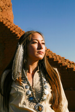 Native American Girl. Pecos, New Mexico. MR.