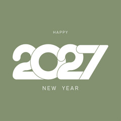 2027 New Year logo . Vector illustration for branding, calendar, greeting card, banner, poster