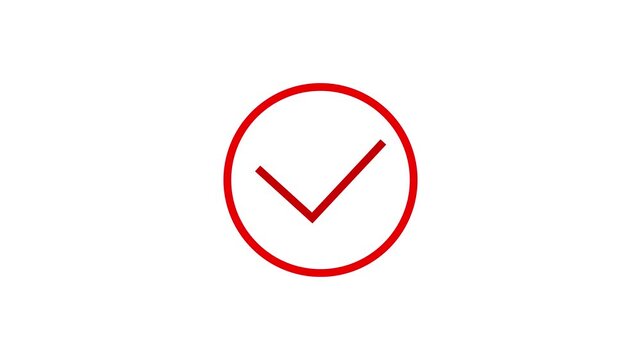 check mark, on a whit background,with video animation.