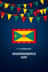 Grenada independence day greetings card with flag