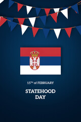 Serbia independence day greetings card with flag
