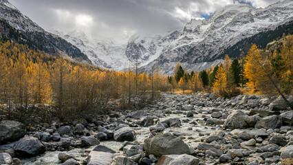 Blick auf Val Montaratch Gletcher, 