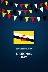 Brunei independence day greetings card with flag