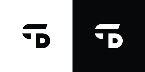Unique and strong letter TD initials logo design