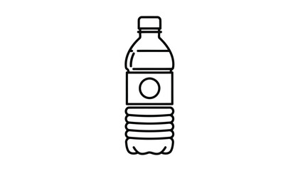 Simple line art of a plastic water bottle