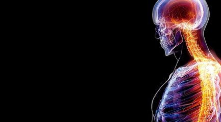 Anatomical View of Human Spine and Nervous System Pain.