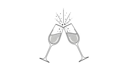 Celebrating success with champagne toast