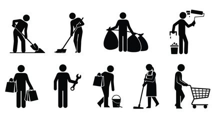 People performing various everyday tasks and occupations