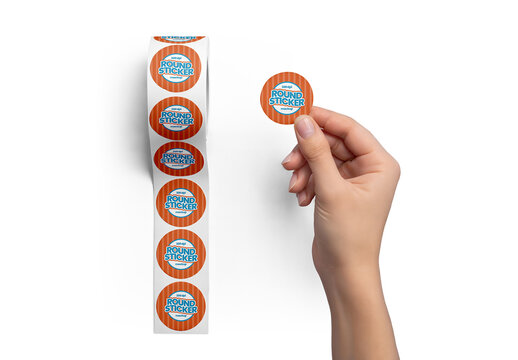 Round Stickers Mockup