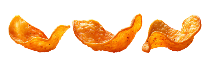 Three abstract orange shapes on transparent background