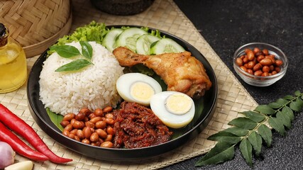 Nasi lemak is a type of typical Malay food that is commonly found in Malaysia where this dish is considered one of the national dishes