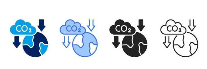 Emission  Icon Set Different Style Collection. 