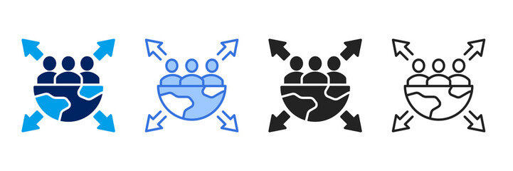 Social Impact  Icon Set Different Style Collection. 