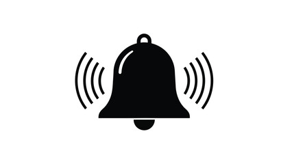 Ringing bell with sound waves notification alert