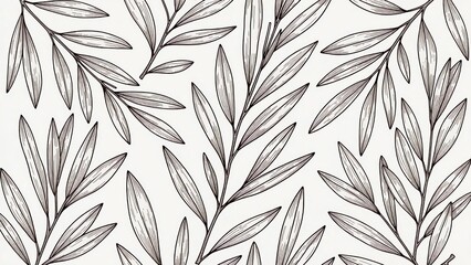 Elegant leaf pattern with delicate branches and leaves