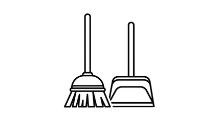 Broom and dustpan duo for cleaning and sweeping