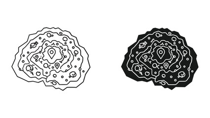 Black and white abstract shapes with intricate designs