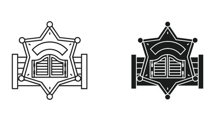 Sheriff badge icon in different styles
