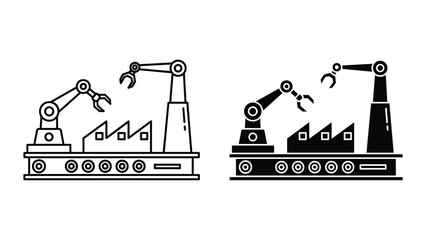 Industrial robot arms illustration