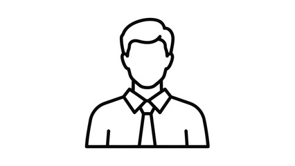 Simple line drawing of a businessman in a shirt and tie