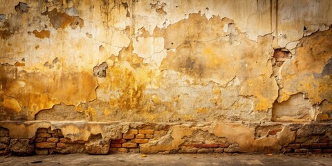 Awe-inspiring Aged Wall with Exposed Brickwork and Textured Plaster, Perfect for Design Projects