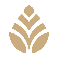 Minimalist Gold Wheat or Leaf Logo Vector
