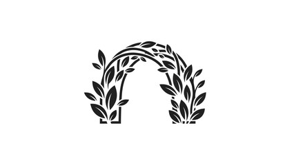 Elegant Archway Adorned with Lush Foliage in Minimalist Style.