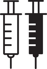 Vaccination icon collection in black. Insulin icon vector simple design. Set of medical syringe icons. Vaccination icon design for signs, logo, apps. Vaccination on transparent background
