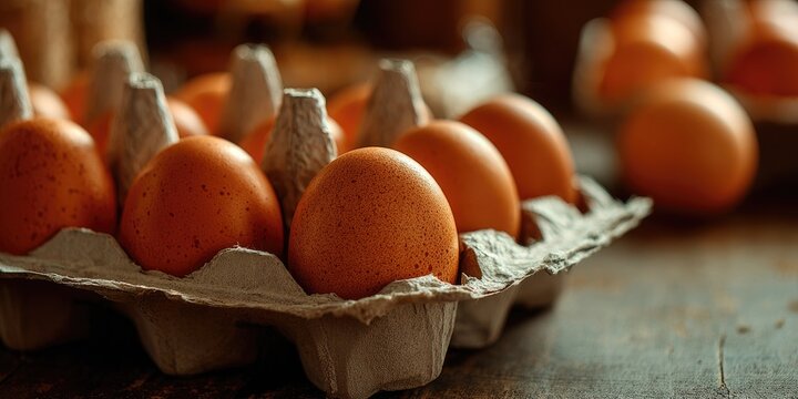 Brown eggs in a cardboard carton (1)
