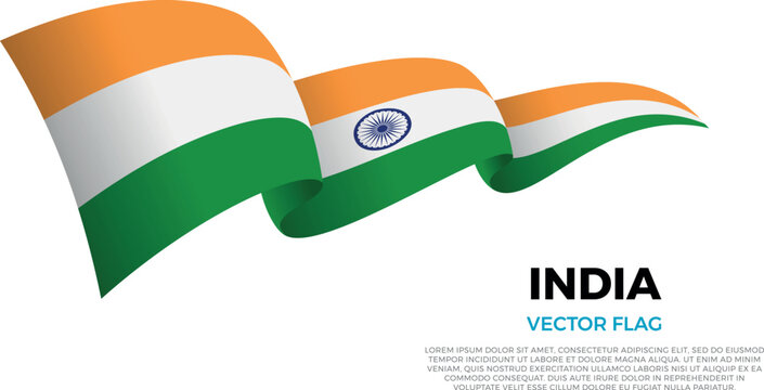 Flag of India. Indian and asian Culture. Shining flag with realistic shadows waving in three layers. The elegant curves and realistic shading create a sense of motion