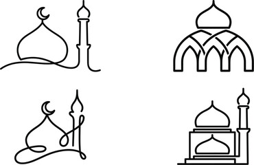Mosque minimalist vector illustration for digital application design