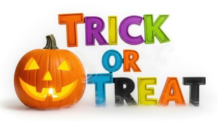 Halloween pumpkin with trick or treat text