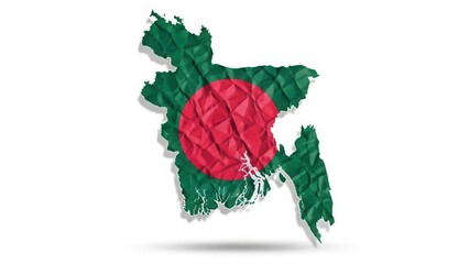 Bangladesh map with national flag design