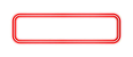 Obraz premium Square rectangular frame with red color neon motion graphics on isolated transparent background in PNG format.