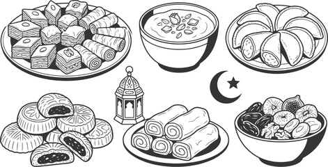 Middle Eastern desserts collection for Ramadan Iftar celebration