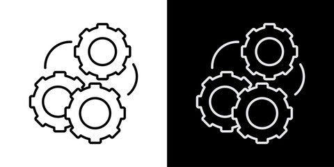 Business Process White Icon Set Design