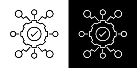 Network   White Icon Set Design