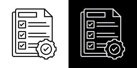 Checklist White Icon Set Design