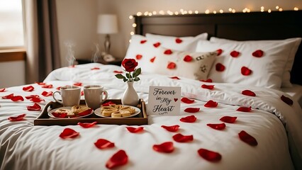 Valentine&rsquo;s Day Greeting Design with Heart Shapes and Romantic Colors