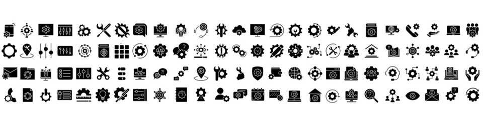 Settings icon vector set. Setup Illustration sign collection. Support symbol. Fix or repair logo.