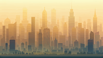 Naklejka premium Bold Illustration of City Smog Pollution