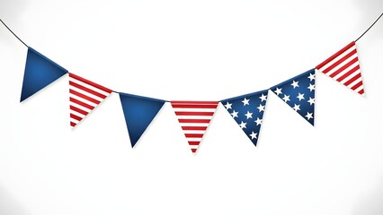 Obraz premium American patriotic pennant banner