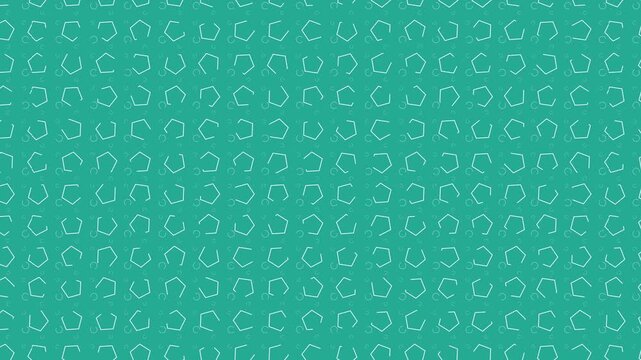 Seamless repeating pattern of light teal pentagons on a teal background.