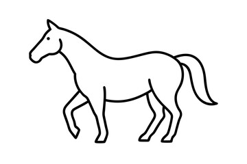 Obraz premium Horse Minimal Animal Outline Icon – Elegant Line Art Symbol Vector