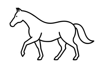 Obraz premium Horse Minimal Animal Outline Icon – Elegant Line Art Symbol Vector