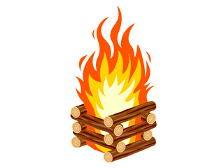 キャンプファイヤーのイラスト/Campfire Illustration