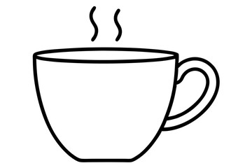 Simple Coffee Mug with Steam Icon &ndash; Hot Drink Line Symbol