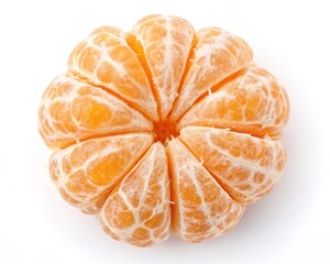 Illustration of peeled mandarin orange isolated on white background