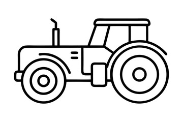 Tractor Farming Line Art Icon &ndash; Agriculture Outline Symbol